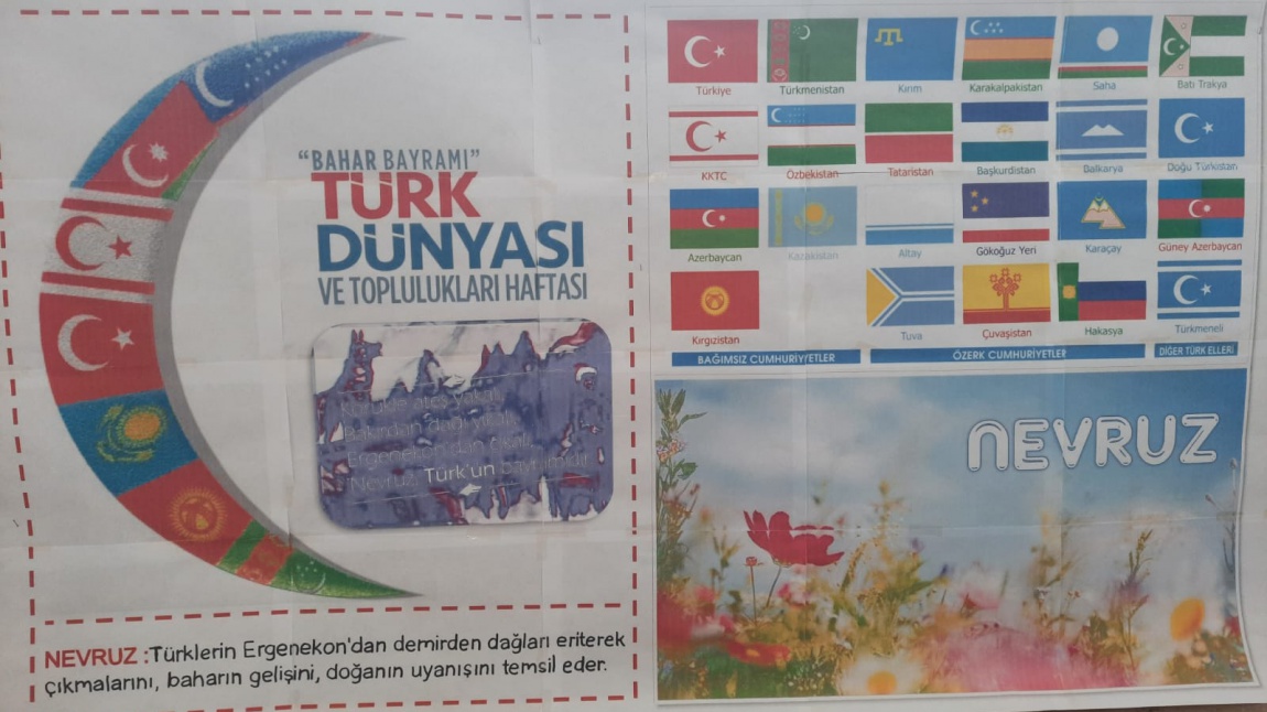 21 Mart Türk Dünyası ve Toplulukları Haftası Okul Panomuz Hazırlandı.